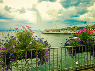 Image of Geneva the lake and Fountain